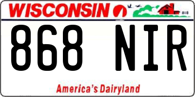 WI license plate 868NIR