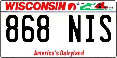 WI license plate 868NIS