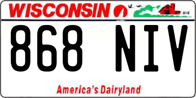 WI license plate 868NIV