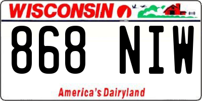 WI license plate 868NIW