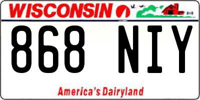 WI license plate 868NIY