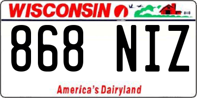WI license plate 868NIZ