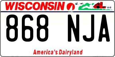 WI license plate 868NJA