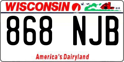 WI license plate 868NJB