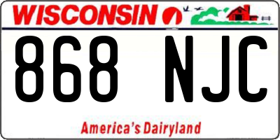WI license plate 868NJC