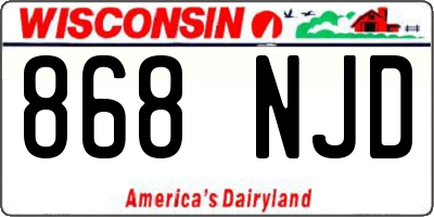 WI license plate 868NJD