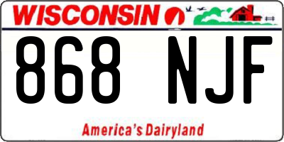 WI license plate 868NJF