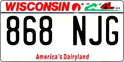 WI license plate 868NJG