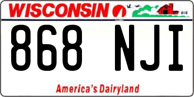 WI license plate 868NJI