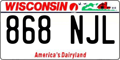 WI license plate 868NJL