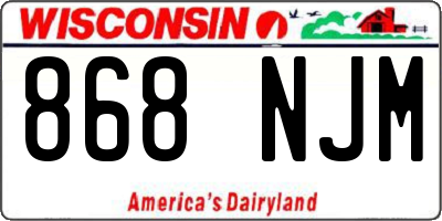 WI license plate 868NJM