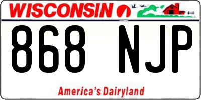 WI license plate 868NJP
