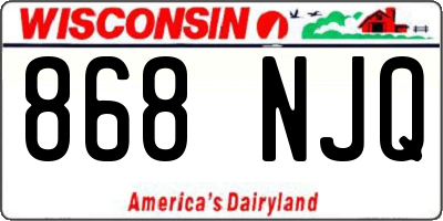 WI license plate 868NJQ