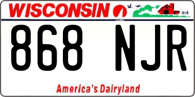 WI license plate 868NJR