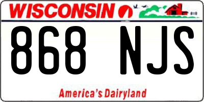 WI license plate 868NJS