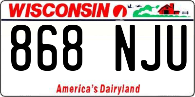 WI license plate 868NJU