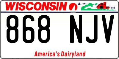 WI license plate 868NJV