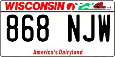WI license plate 868NJW