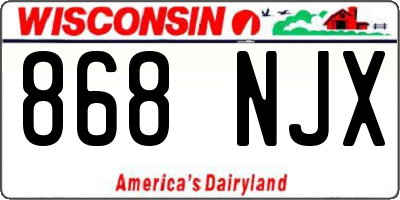 WI license plate 868NJX