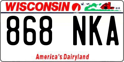 WI license plate 868NKA
