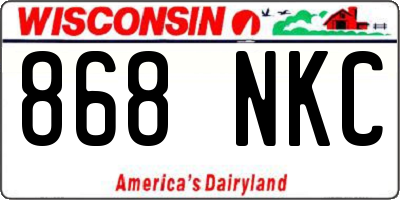 WI license plate 868NKC