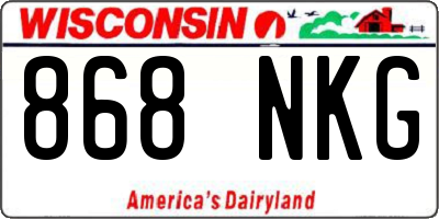 WI license plate 868NKG