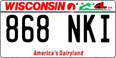 WI license plate 868NKI