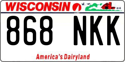 WI license plate 868NKK