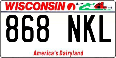 WI license plate 868NKL