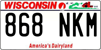 WI license plate 868NKM