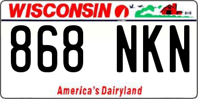 WI license plate 868NKN