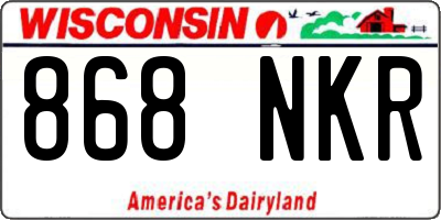 WI license plate 868NKR