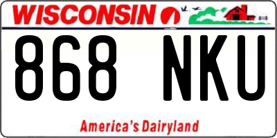 WI license plate 868NKU
