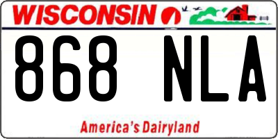 WI license plate 868NLA