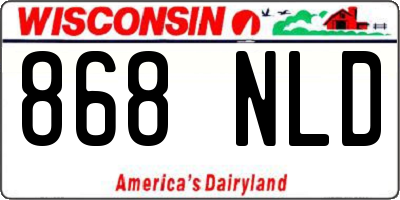 WI license plate 868NLD