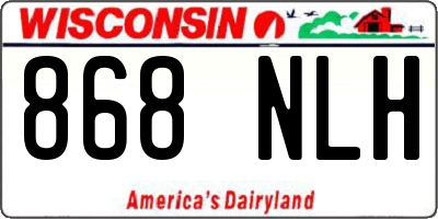 WI license plate 868NLH