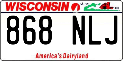 WI license plate 868NLJ