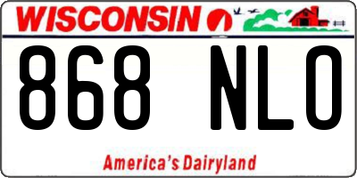 WI license plate 868NLO