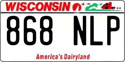 WI license plate 868NLP