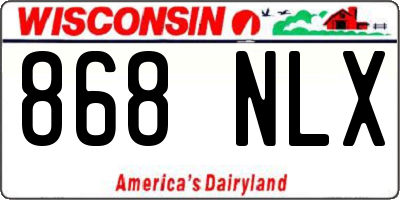 WI license plate 868NLX