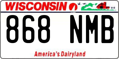 WI license plate 868NMB