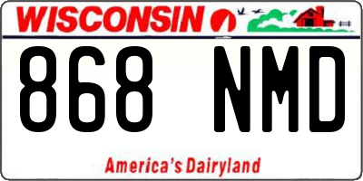 WI license plate 868NMD