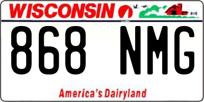 WI license plate 868NMG
