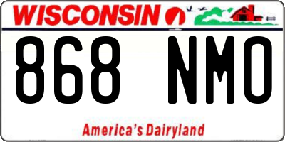 WI license plate 868NMO