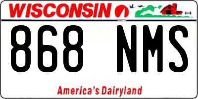 WI license plate 868NMS