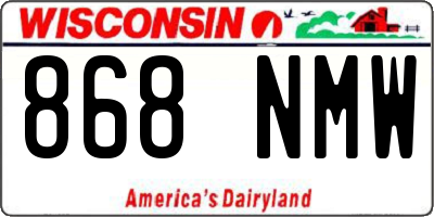 WI license plate 868NMW