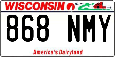 WI license plate 868NMY
