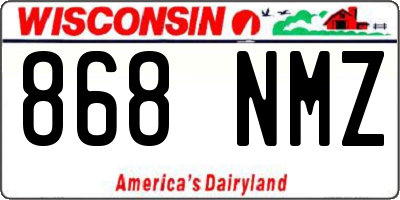 WI license plate 868NMZ