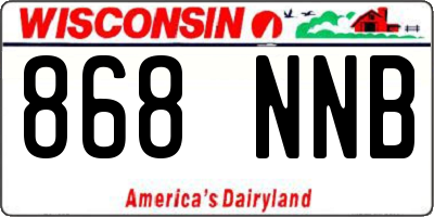 WI license plate 868NNB