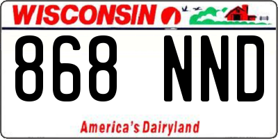 WI license plate 868NND